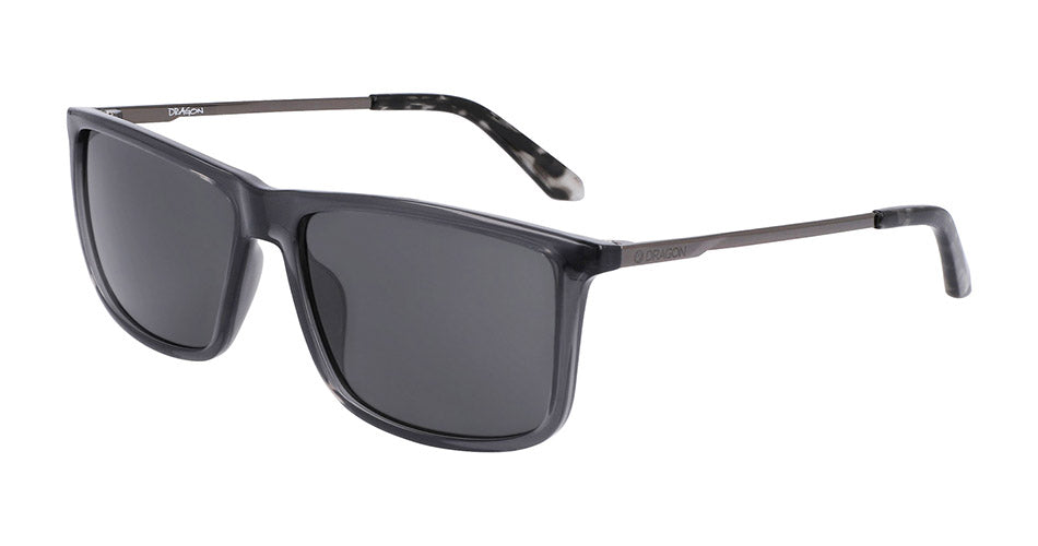 DAMIEN - Shiny Grey Crystal Black Tortoise with Lumalens Smoke Lens