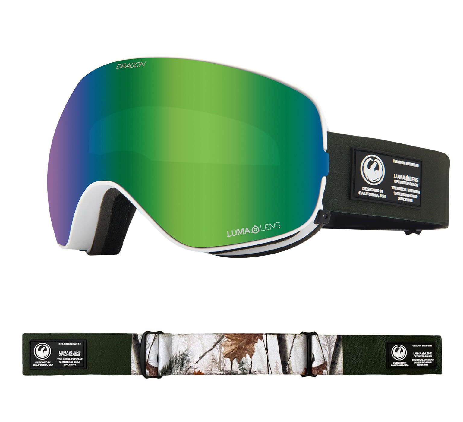 X2s - Alpine Camo with Lumalens Green Ionized & Lumalens Amber Lens