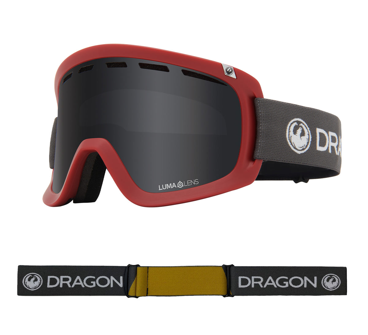 D1 OTG - Block Red with Lumalens Dark Smoke &amp; Lumalens Rose Lens