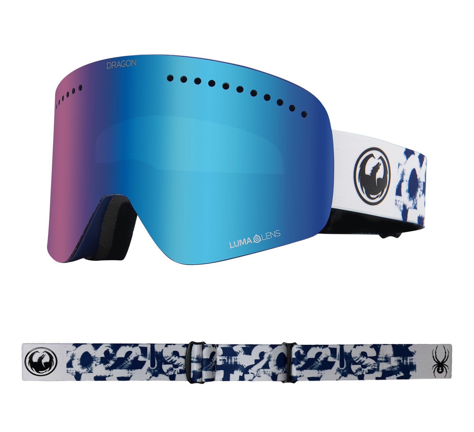 NFX - Eric Haze Spyder Collab with Lumalens Blue Ionized & Lumalens Light Rose Lens