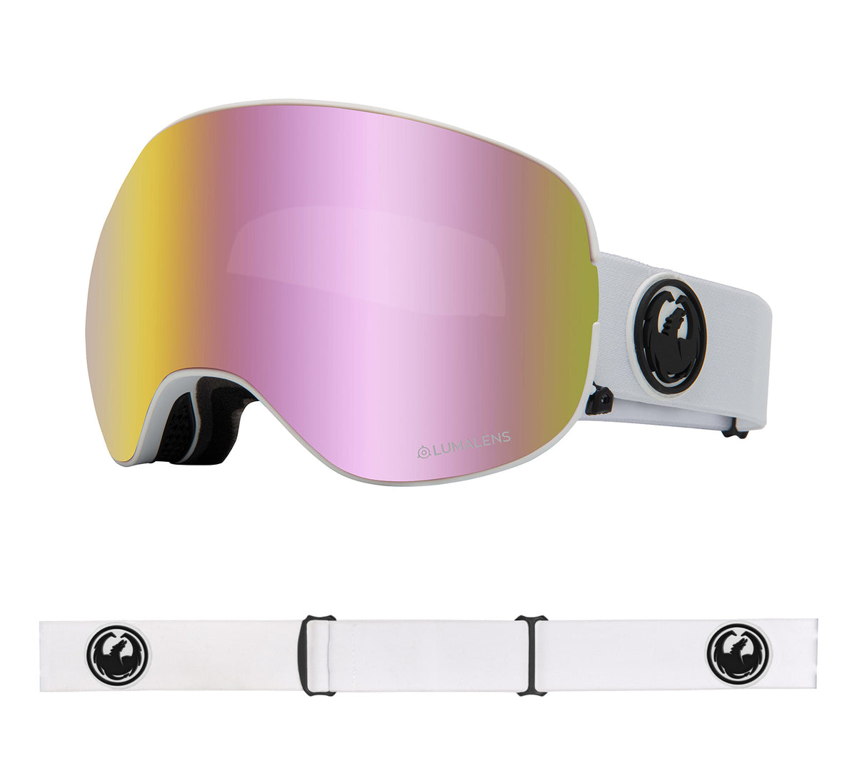 X2 - White with Lumalens Pink Ionized &amp; Lumalens Dark Smoke Lens